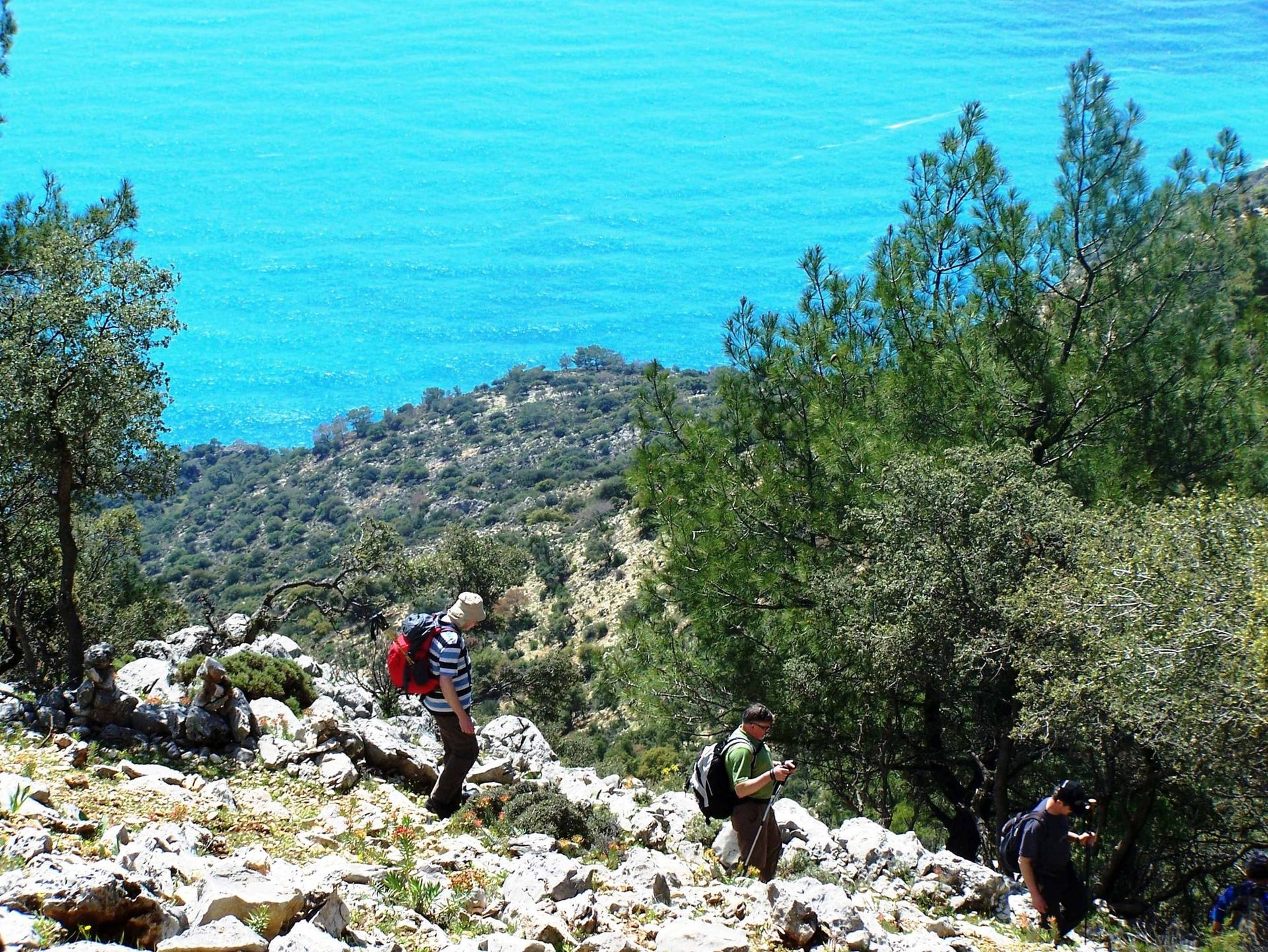 East Lycian Way-WALKERS WITH LIGHT BLUE OCEAN