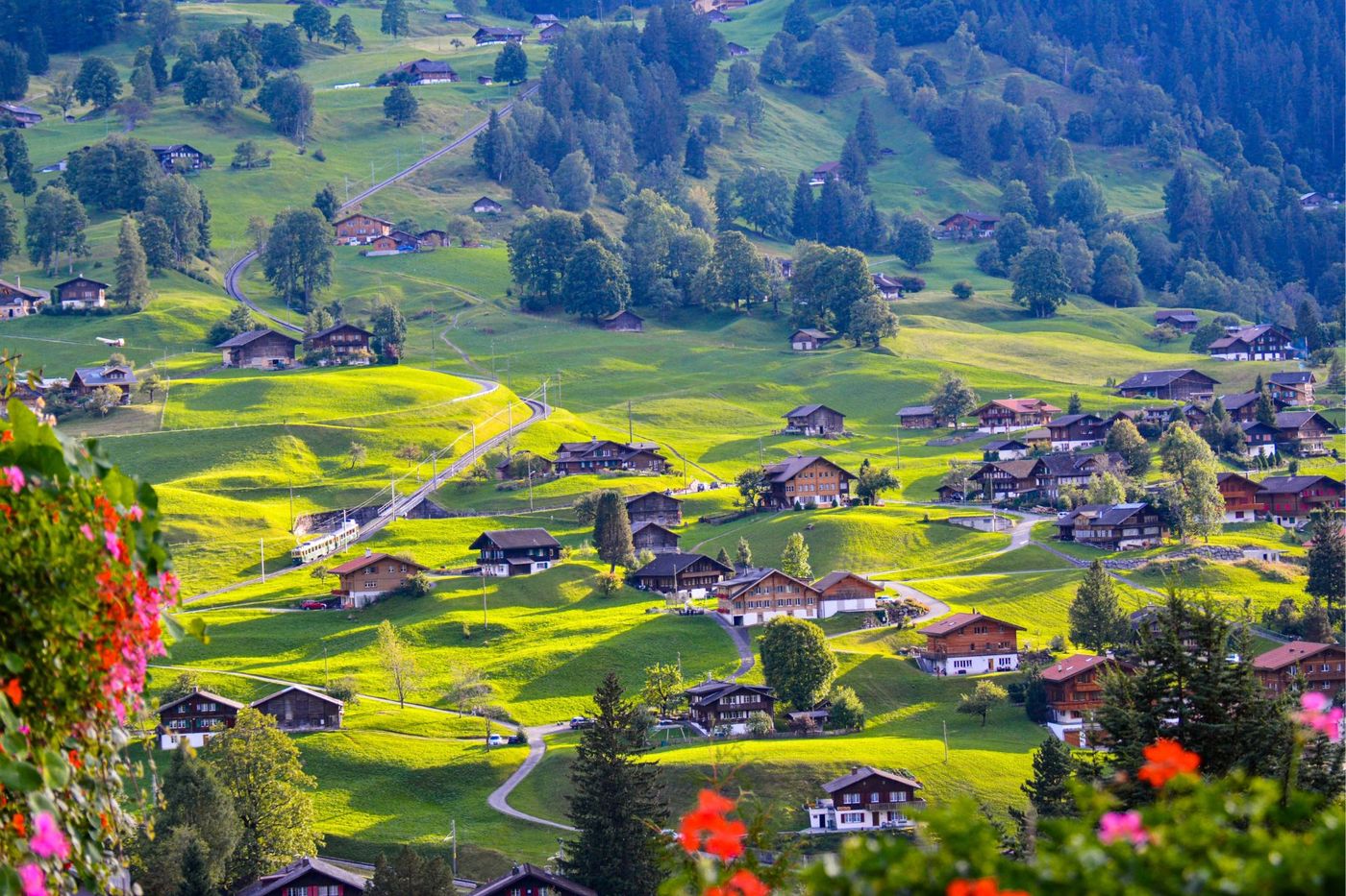 Grindelwald town Via Alpina Bernese Oberland Switzerland