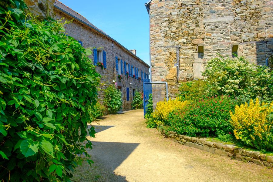Historic stone buildings in Paimpol, Brittany
