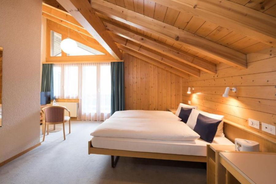 Hotel Blümlisalp bedroom Kandersteg Bernese Oberland Switzerland