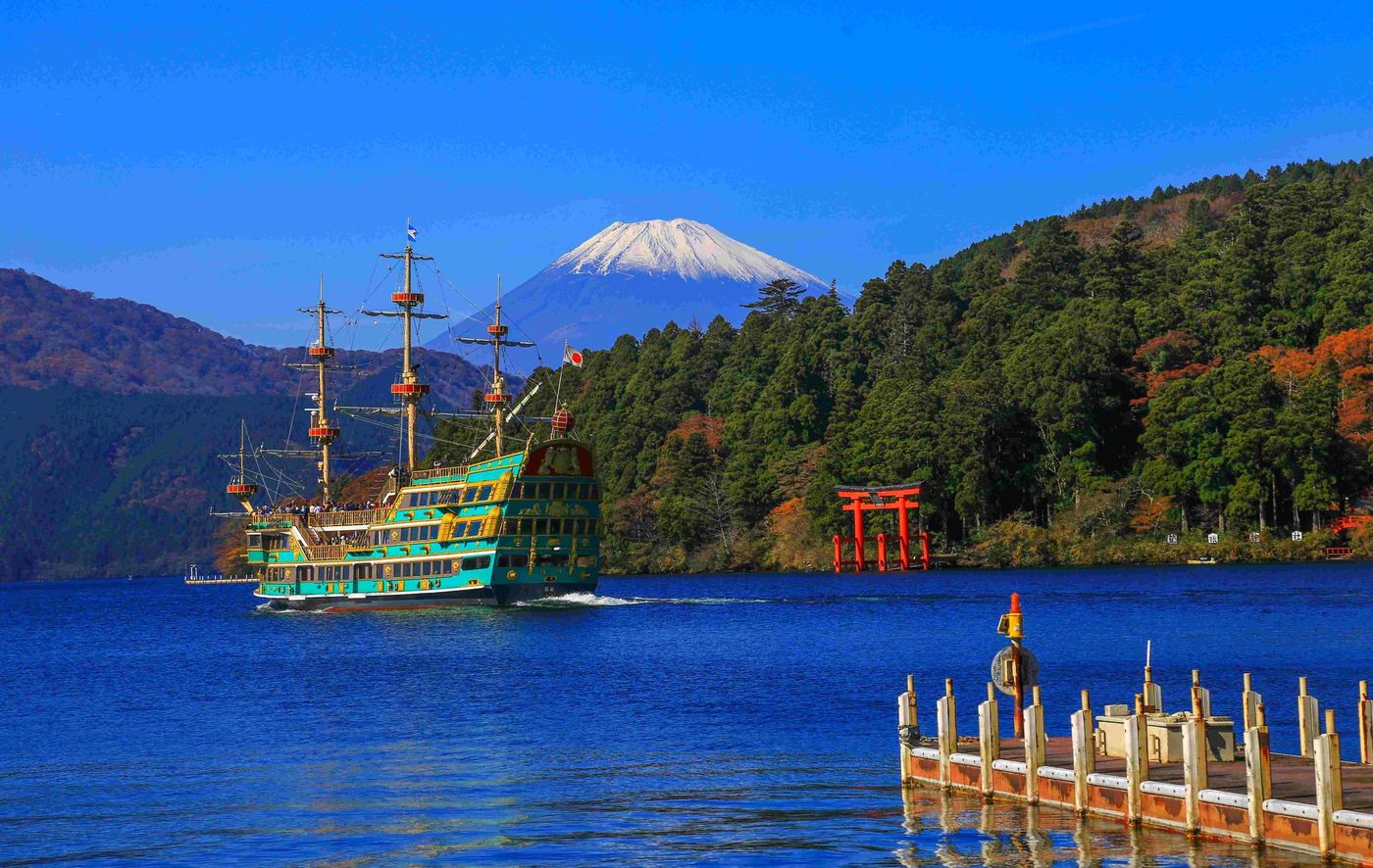 Lake Ashi and Pirate Boast on lake
