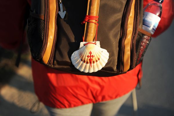 Pilgrim's-Scallop-Shell-on-a-Backpack-Camino