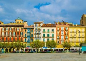 Plaza del castillo in the spanish city Pamplona