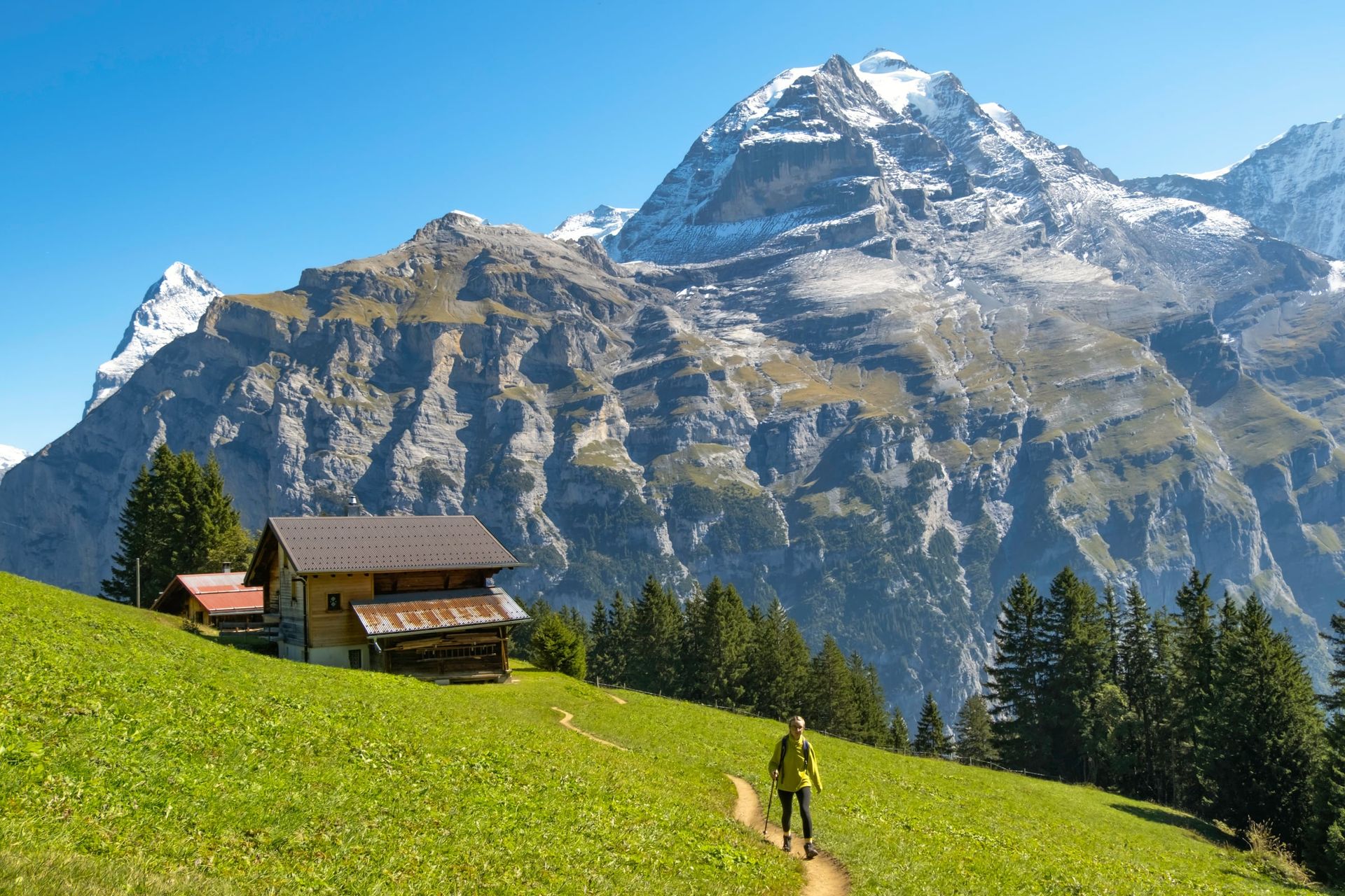 Traditional Alpine Village in Lauterbrunnen Switzerland