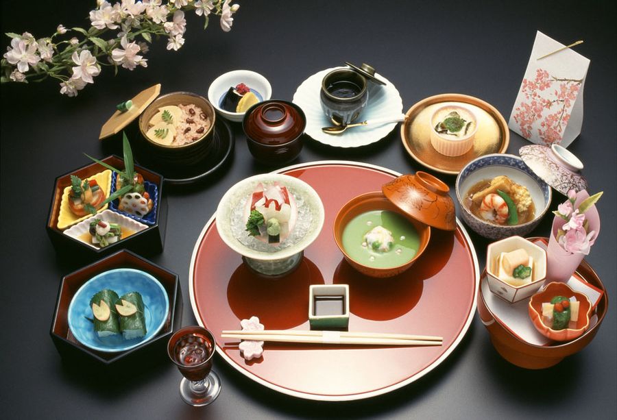 Traditional Kaiseki dinner-in-japan on nakasendo way