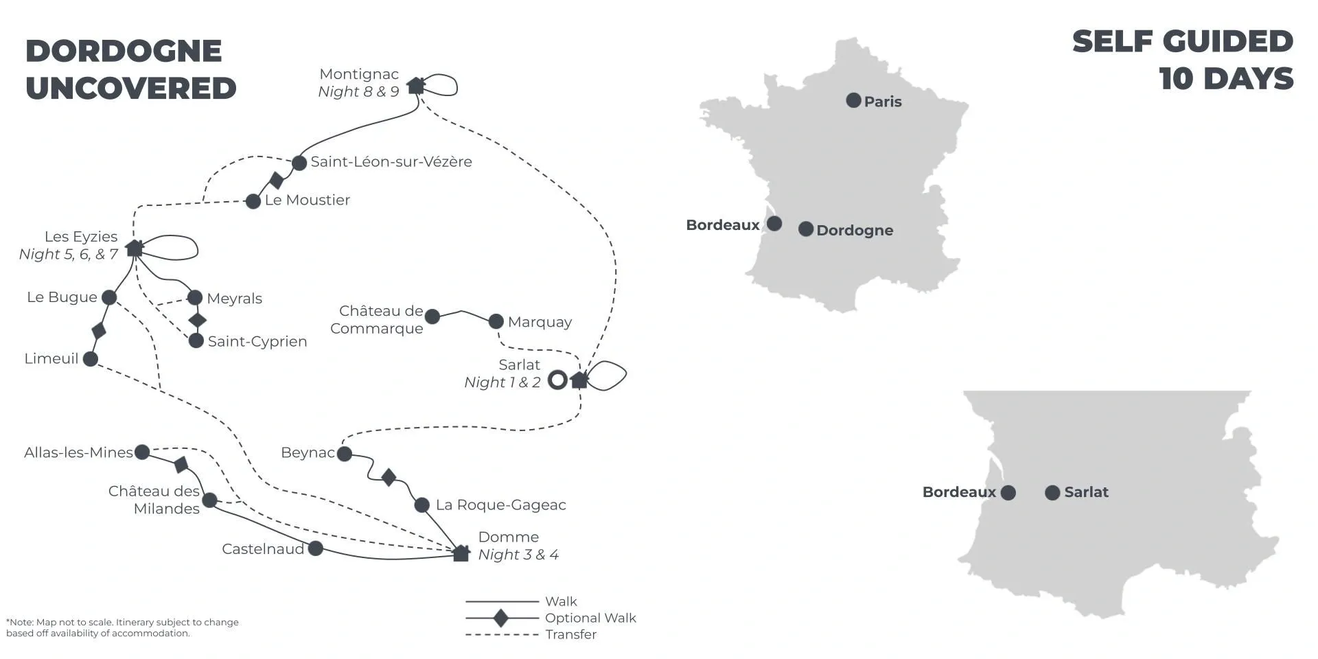 Dordogne Uncovered - 10 Days route map