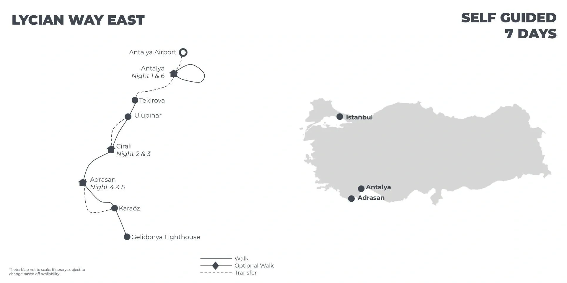LYCIAN WAY EAST - 7 DAYS route map