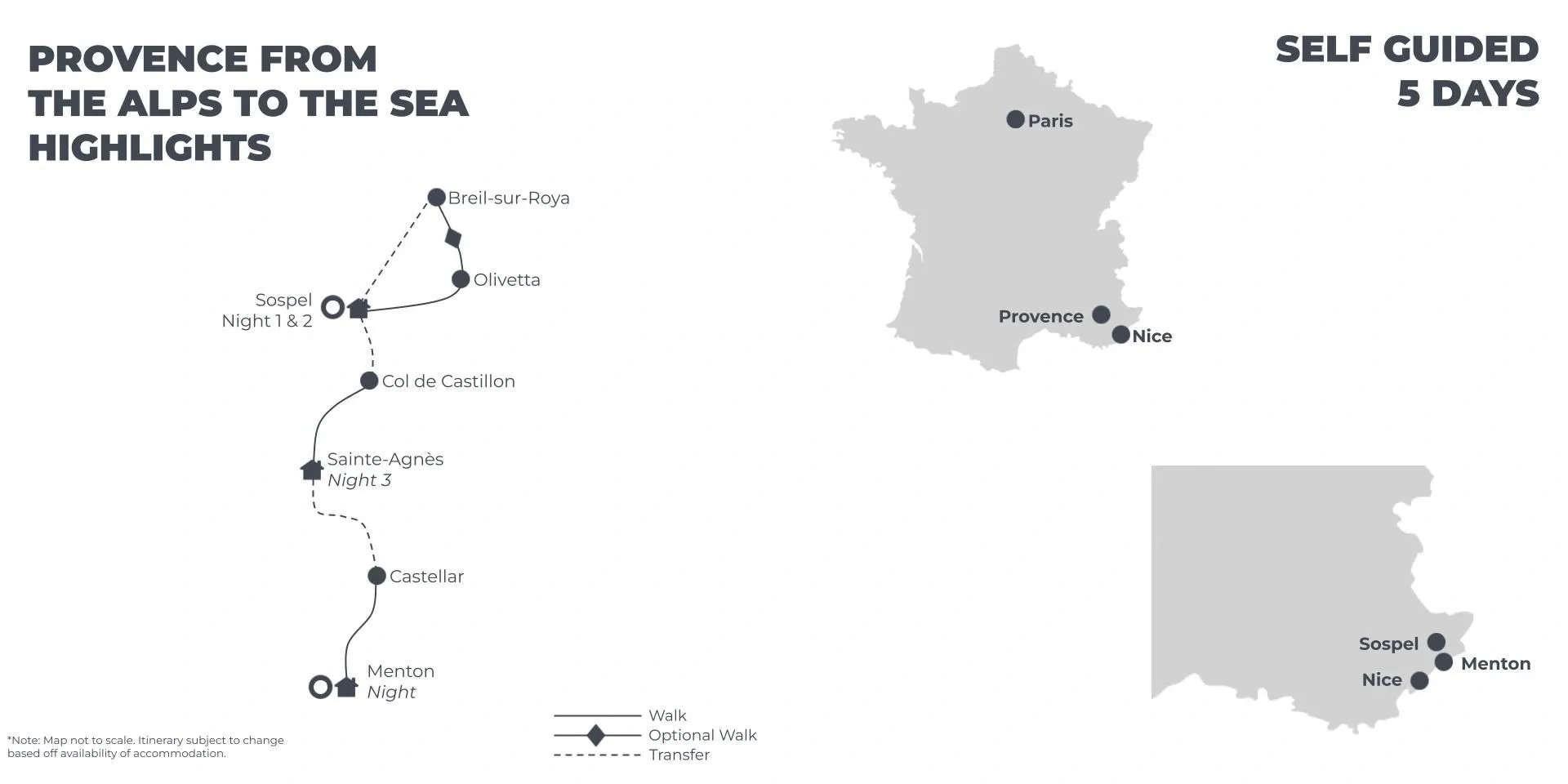 Provence From the Alps to the Sea Highlights - 5 Days route map