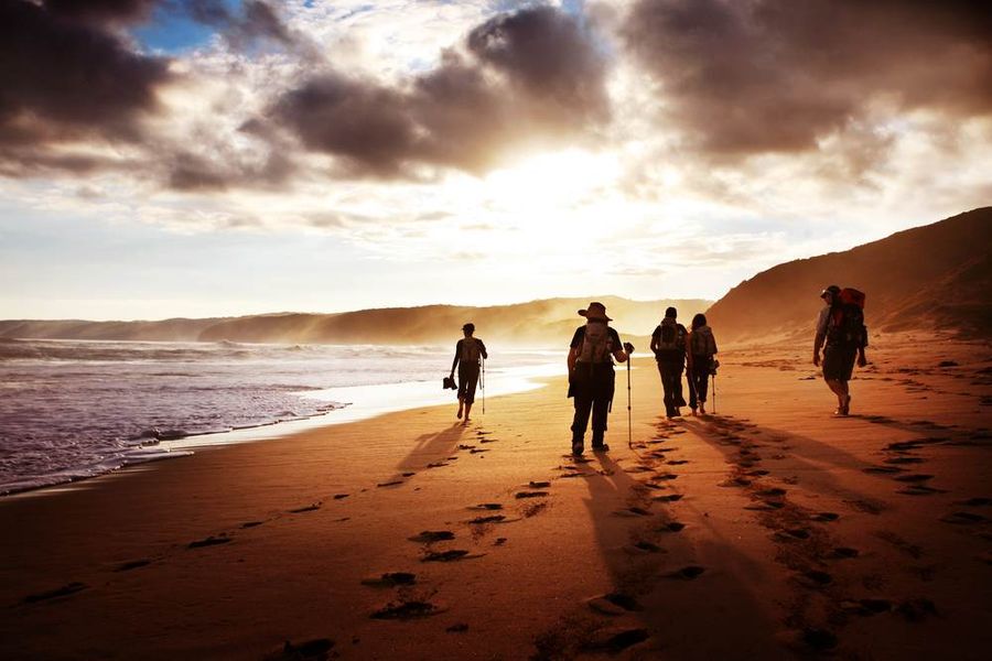 Great Ocean Walk walkers on beach