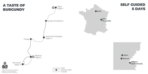 A Taste of Burgundy - 5 Days route map