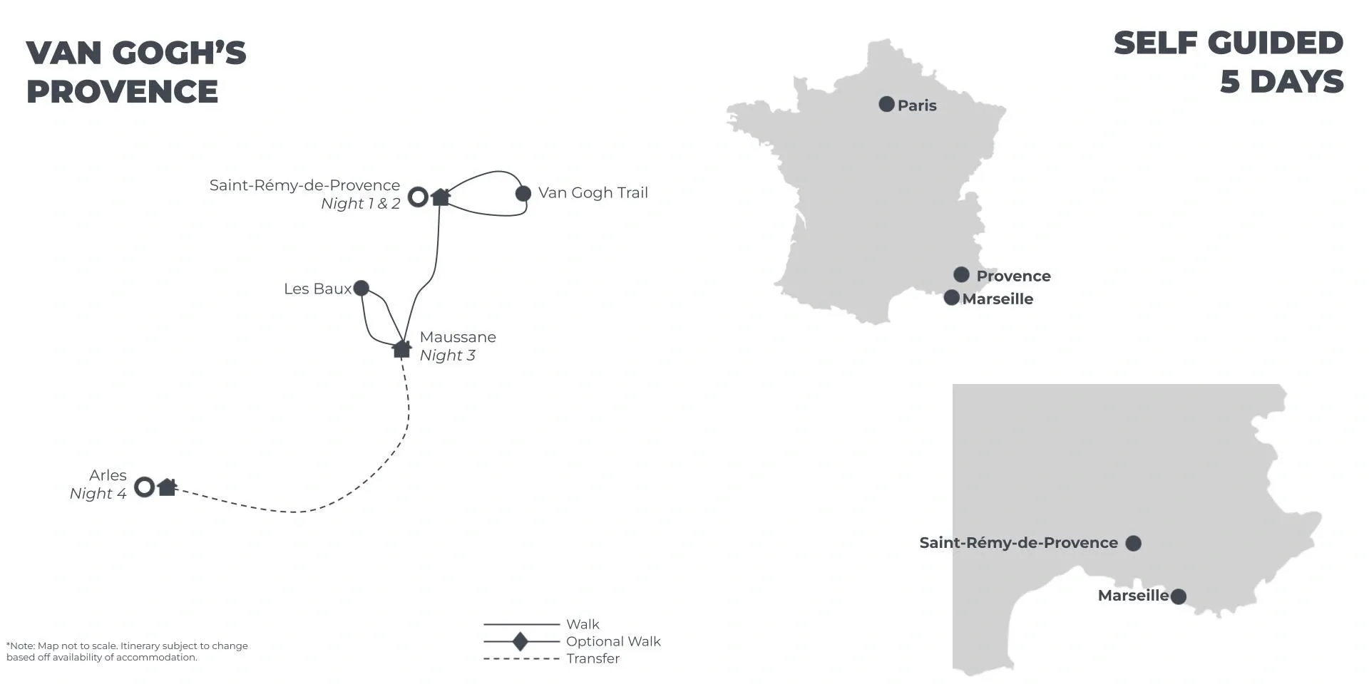Van Gogh's Provence - 5 Days route map